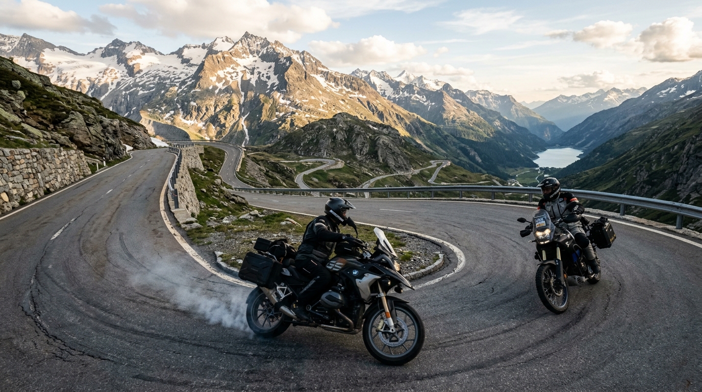 Asphaltpiraten in den Alpen Kurven